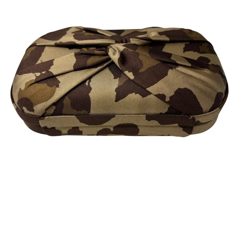 Diane Von Furstenberg Satin Leopard Clutch Love Knot Small DVF 2011 Animal Print
